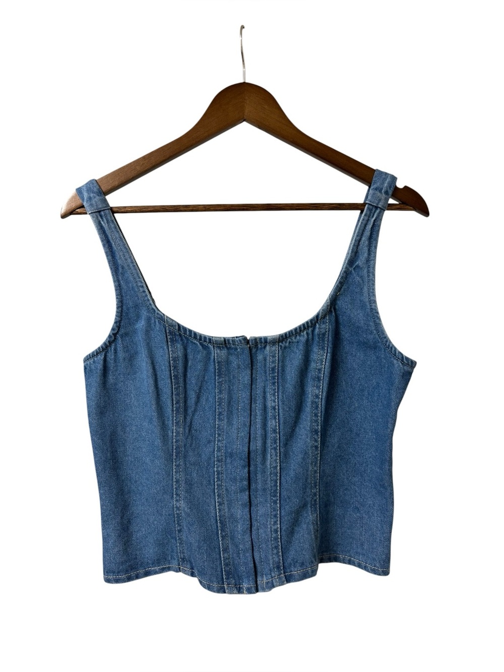 Lone Star blue denim corset bustier style stretch festival country Tank size L